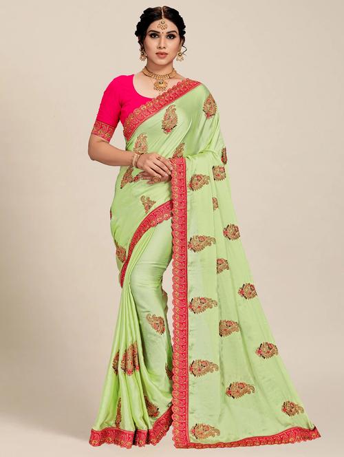 women's embroidered saree with blouse - 20306845 - Very Small Image - 1