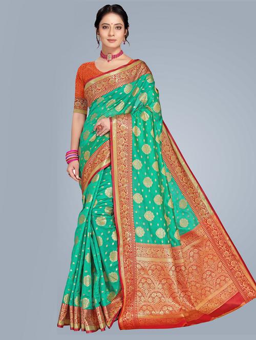 women's banarasi saree with blouse - 20306927 - Very Small Image - 1
