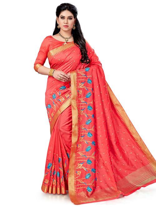 women's embroidered saree with blouse - 20306932 - Very Small Image - 1