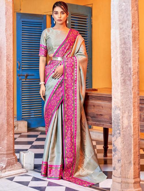 women's self design multi colored saree with blouse - 20307122 - Very Small Image - 1