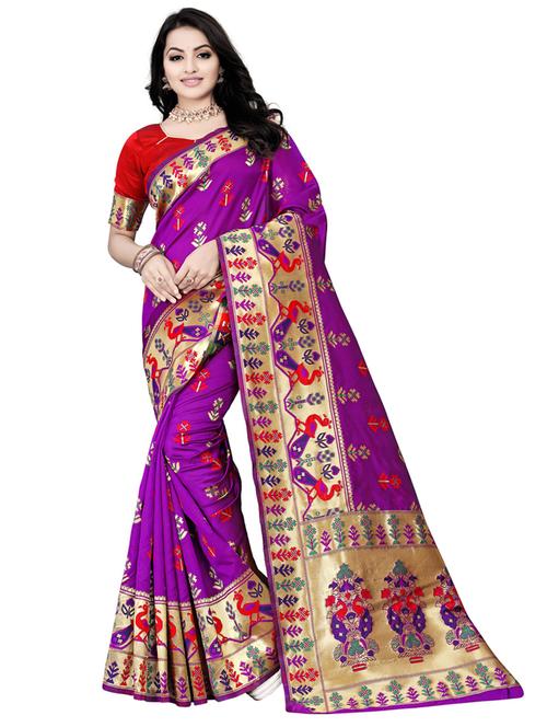 women's banarasi saree with blouse - 20307174 - Very Small Image - 1