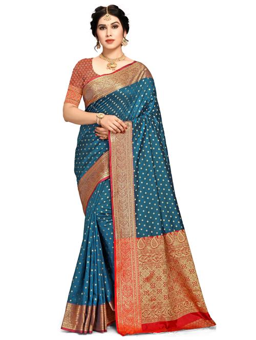 women's banarasi saree with blouse - 20307298 - Very Small Image - 1