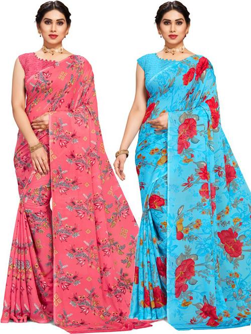 multi colored printed  saree - 20307304 - Very Small Image - 1
