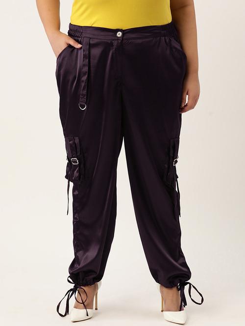 purple satin trousers - 20307546 - Very Small Image - 1