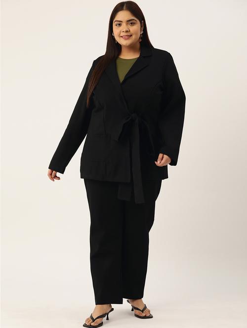 black solid blazer and trousers co-ord set - 20307555 - Very Small Image - 1