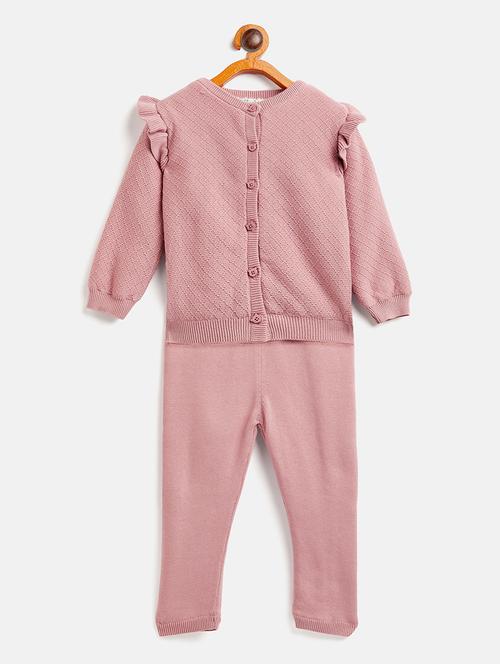pink solid full length twin set - 20309137 - Very Small Image - 1