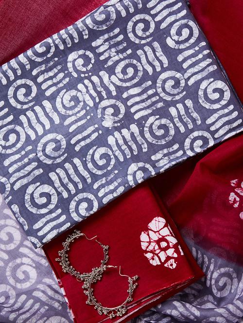 printed unstitched suit set - 20310408 - Very Small Image - 1