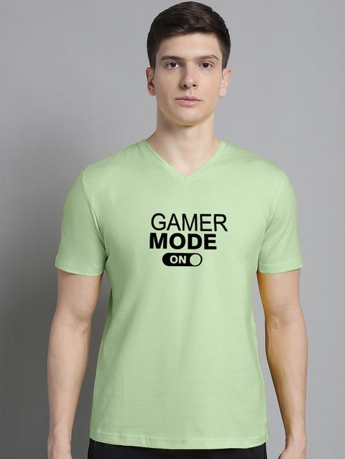 men green cotton chest print t-shirt - 20312198 - Very Small Image - 1