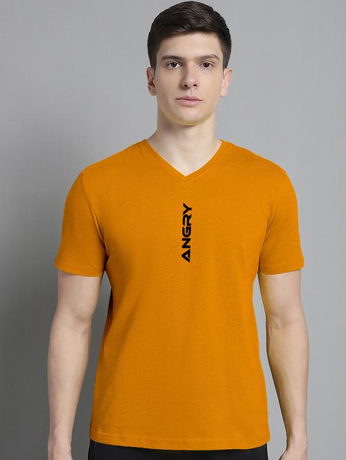 men v-neck graphic chest print t-shirt - 20312216 - Very Small Image - 1