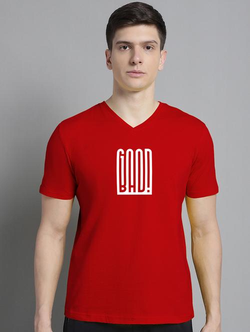 men v-neck graphic chest print t-shirt - 20312277 - Very Small Image - 1