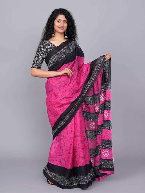 pink colored printed  saree - 20312892 - Very Small Image - 1
