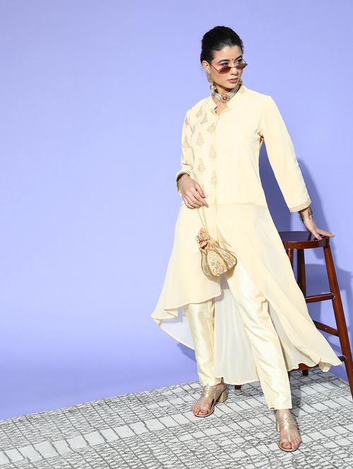 cream colored kurta pant set - 20314638 - Very Small Image - 1