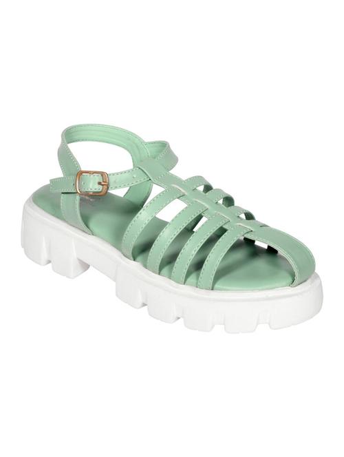 green solid gladiators sandal - 20315209 - Very Small Image - 1