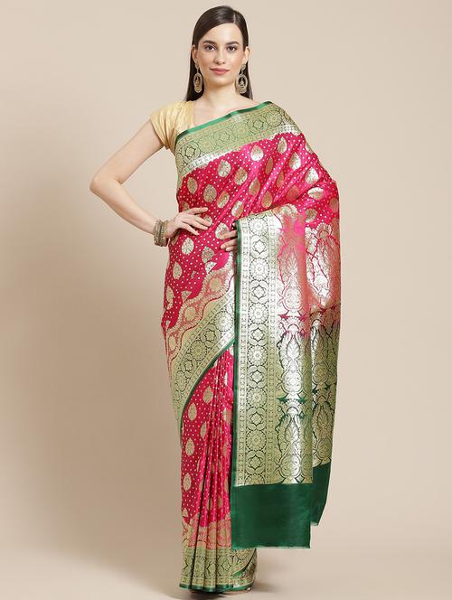 women's banarasi saree with blouse - 20315658 - Very Small Image - 1