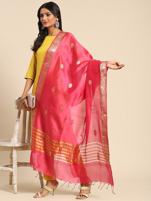 pink silk dupatta - 20315852 - Very Small Image - 1