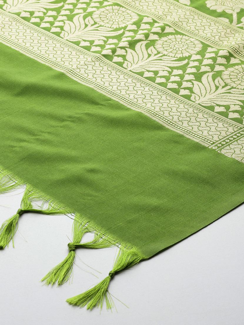 green khadi dupatta - 20315855 - Zoom Image - 3
