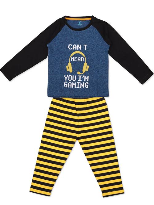 boys round neck printed nightwear pyjama set  - 20316027 - Very Small Image - 1