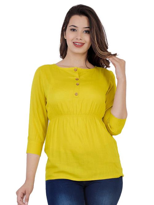 yellow solid regular top - 20319340 - Very Small Image - 1