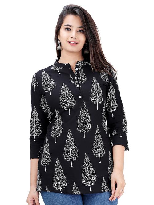 black printed regular tunic - 20319358 - Very Small Image - 1