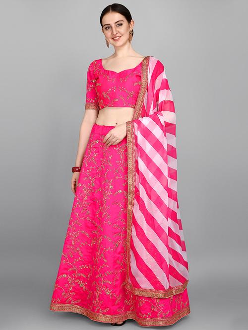 pink colored flared lehenga - 20322391 - Very Small Image - 1