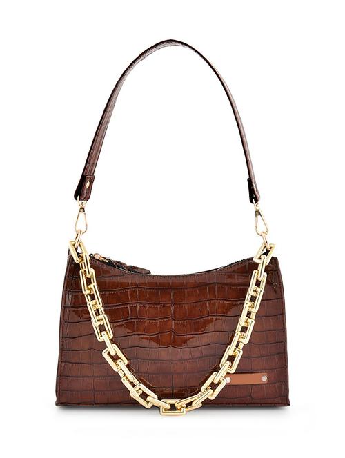 Brown Leatherette (pu) Hobo Handbag - 20322580 - Very Small Image - 1