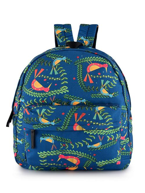 blue canvas printed backpack - 20322628 - Very Small Image - 1