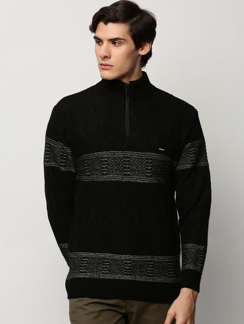 men black turtle neck acrylic pullover - 20322986 - Very Small Image - 1