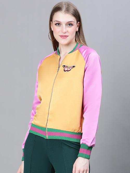 multi colored color block bomber jacket - 20323113 - Very Small Image - 1
