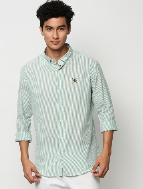 mens stripes casual shirt - 20325487 - Very Small Image - 1