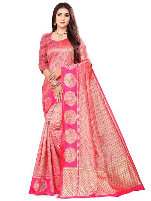 pink colored kanjivaram  saree with blouse - 20329079 - Very Small Image - 1