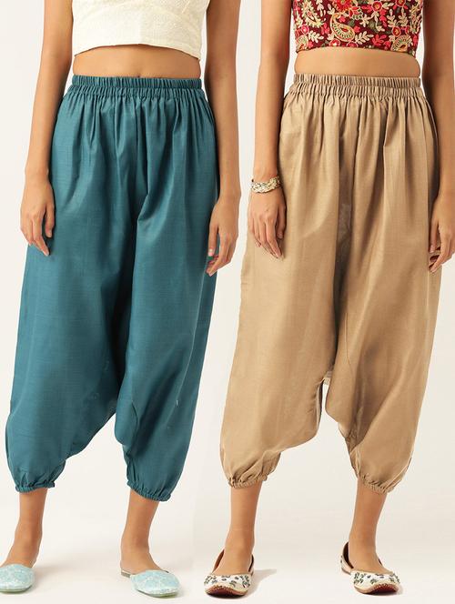 women multi colored cotton harem pant trouser - 20331391 - Very Small Image - 1