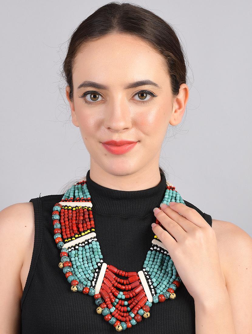 multi colored metal long necklace - 20331774 - Zoom Image - 5