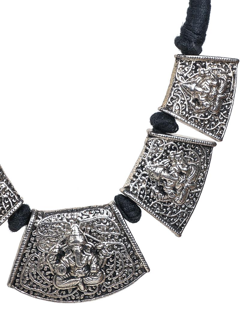 silver metal statement necklace - 20331785 - Zoom Image - 3