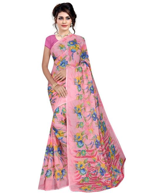 rosewater colored printed  saree - 20332232 - Very Small Image - 1