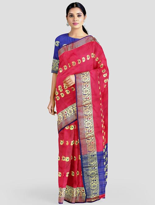 red colored kanjivaram  saree with blouse - 20332744 - Very Small Image - 1