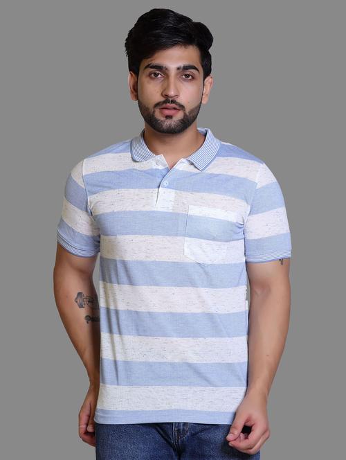 men striped cotton polo t-shirt - 20336315 - Very Small Image - 1