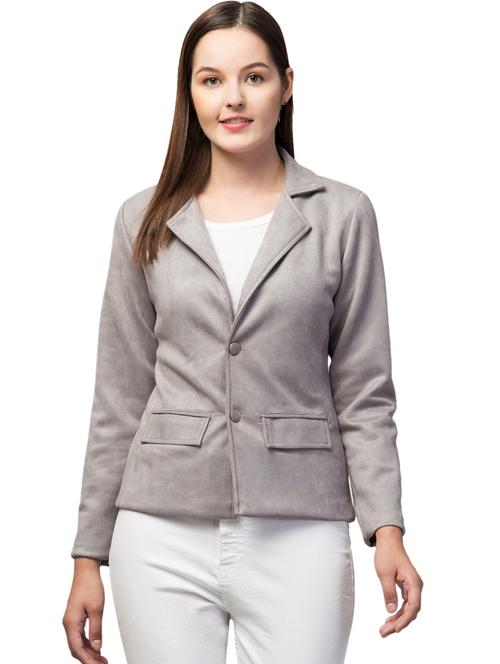 women solid  faux summer jacket - 20340924 - Very Small Image - 1
