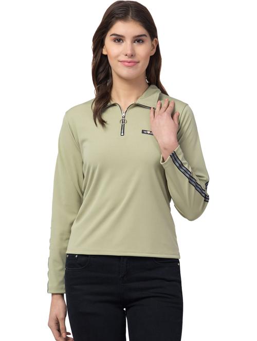 women green cotton blend regular top - 20340962 - Very Small Image - 1