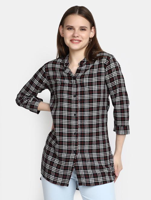 women's a line mandarin neck top - 20342696 - Very Small Image - 1