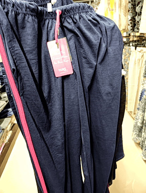 navy blue cotton blend track pants - 20342757 - Very Small Image - 1