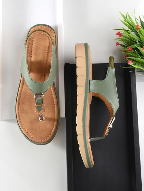 women green t-strap sandal - 20345148 - Very Small Image - 1