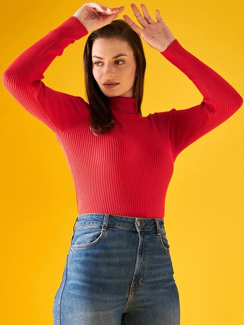 women self design turtle neck pullover - 20345170 - Very Small Image - 1