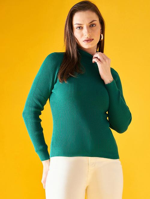 women self design turtle neck pullover - 20345175 - Very Small Image - 1