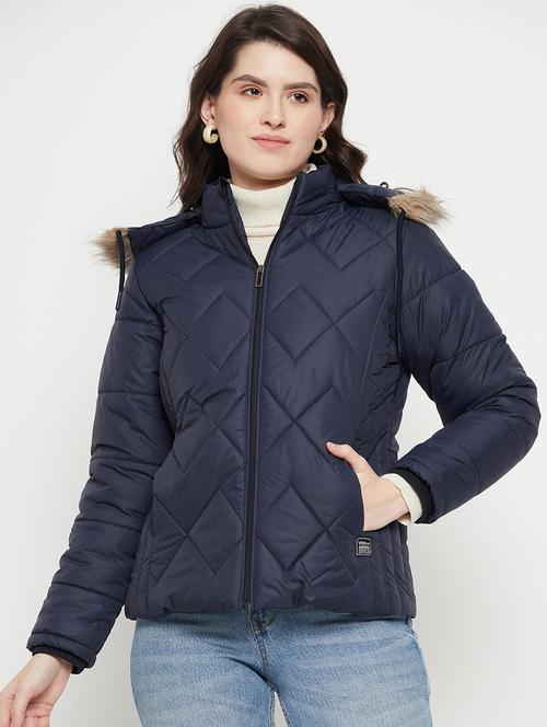 navy blue polyester quilted & padded jacket - 20345493 - Very Small Image - 1
