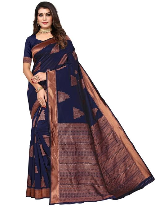 self design kanjivaram saree with blouse - 20346319 - Very Small Image - 1