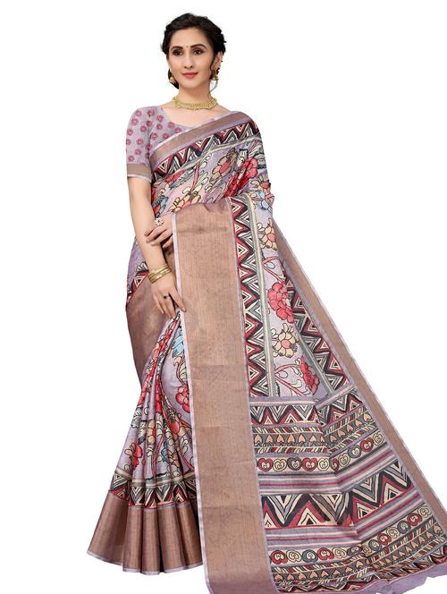 women multi color floral printed saree with blouse - 20346756 - Very Small Image - 1