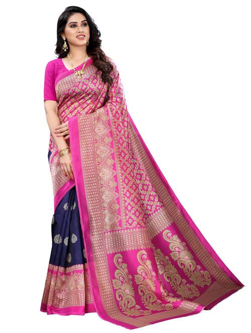 women printed half & half saree with blouse - 20348067 - Very Small Image - 1