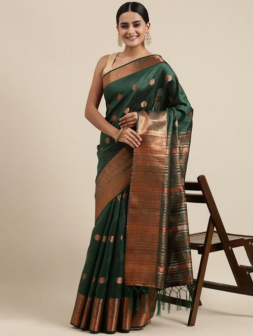 teal colored bordered  saree - 20348479 - Very Small Image - 1
