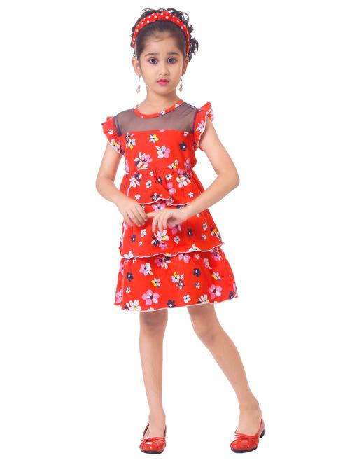 men red floral cotton blend frock - 20351299 - Very Small Image - 1