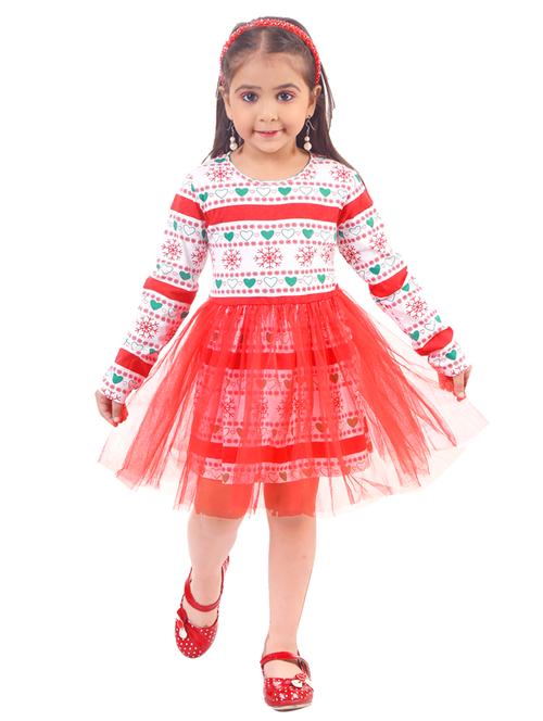 girls round neck long sleeves frock - 20351307 - Very Small Image - 1